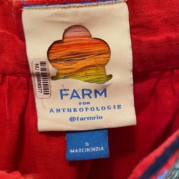 Farm Rio for Anthropologie Embroidered Square-Neck Maxi Dress Size S - Picture 10 of 11